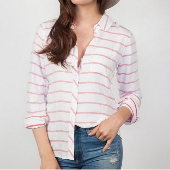 Rails Rocsi Button Down Striped Top - Picture 1 of 15